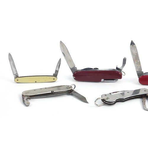 142 - Seven collectable penknives including two Swiss Army examples