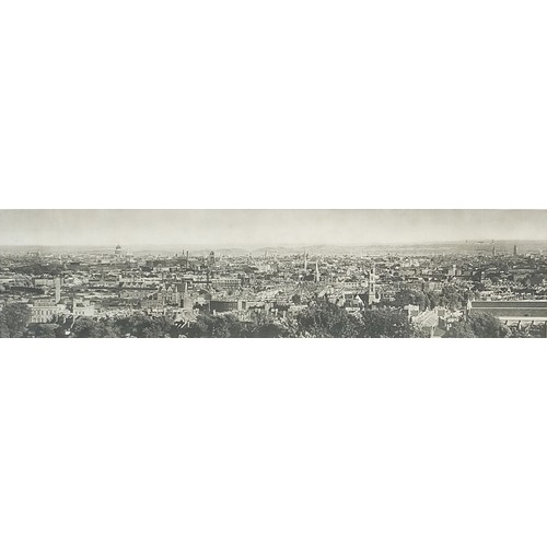 91 - Panoramic photographic print of London from Parliament Hill Fields, with the key to the principal bu... 