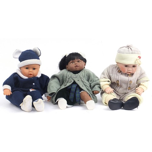 9 - China headed boy baby doll, Oliver girl doll and LB baby boy doll, the largest 50cm high