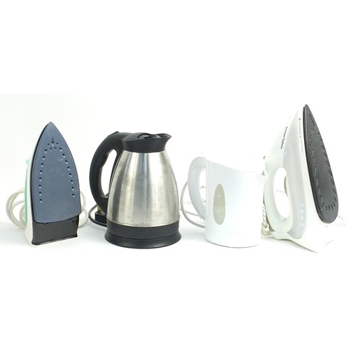 89 - Kettles and irons including boxed examples