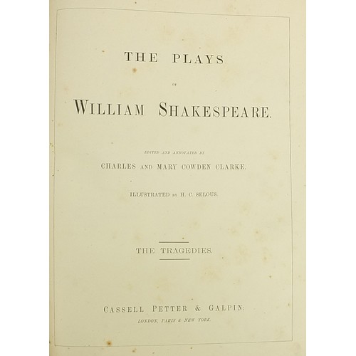 50 - Three volumes of Shakespeare Illustrated, Tragedies, History and Comedies by Cassell, Petter & Galpi... 