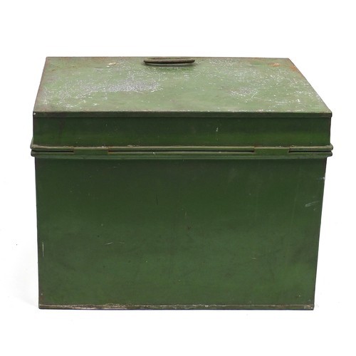 110 - Victorian Milner's fire resistant safe with key, 44cm H x 61cm W x 46cm D