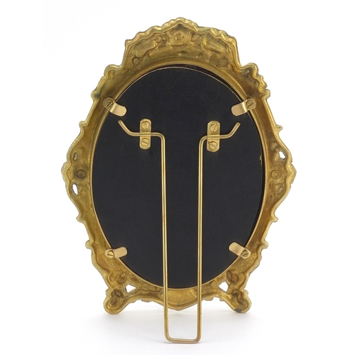 1224 - Gilt bronze easel dressing table mirror, 23.5cm high