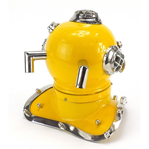 627 - Miniature nautical interest US Navy design diving helmet, 20cm high