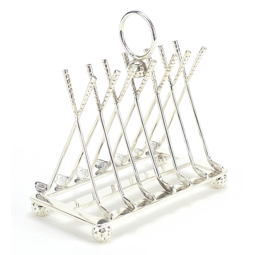 648 - Golf club design six slice toast rack, 15.5cm in length