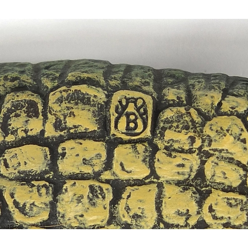 666 - Cold painted bronze crocodile in the style of Franz Xaver Bergmann, 22cm in length