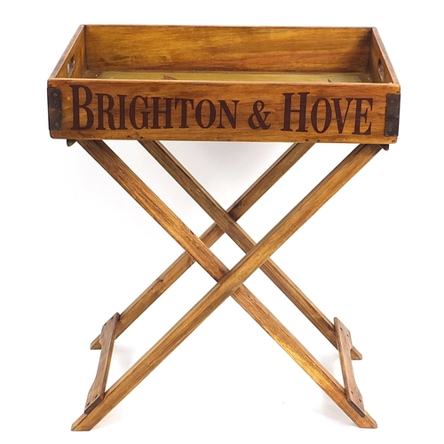 900A - Brighton Pier design folding tray top table, 80cm H x 65cm W x 44cm D