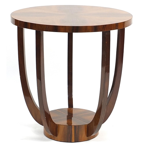 887 - Art Deco design rosewood effect occasional table, 60cm high x 60cm in diameter