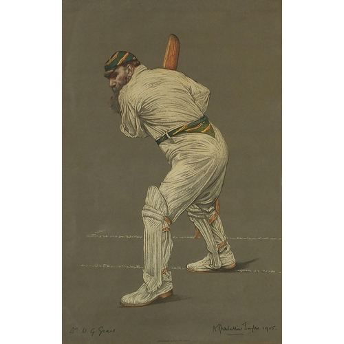 1102 - After Albert Chevallier Tayler - Mr P J Warner and Mr W G Grace, pair of cricketing interest lithogr... 