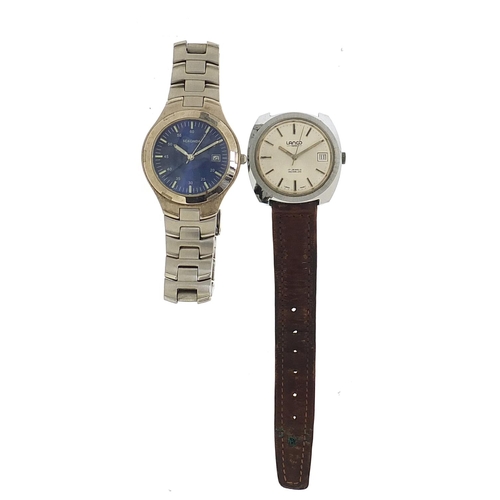 1332 - Two gentlemen's wristwatches with date apertures comprising Lanco and Sekonda