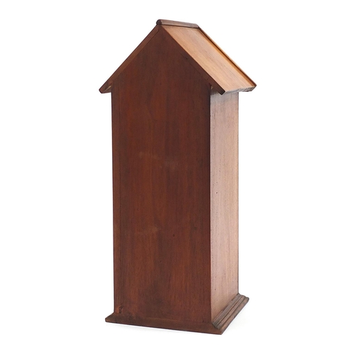 1054 - Table top letter box with brass mount, 56cm H x 24.5cm W x 20.5cm D