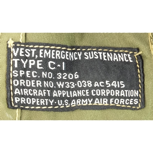 1570 - Military interest World War II C-1 Emergency USAAF waistcoat with holster