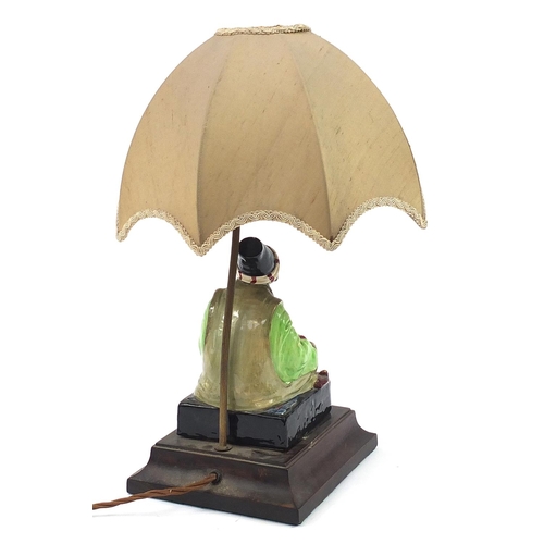 522 - Royal Doulton porcelain figure table lamp, The Cobbler, 48cm high