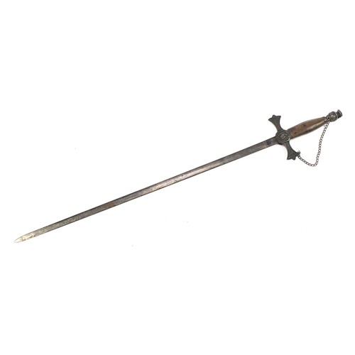 1605 - Ceremonial sword with steel blade, 88cm in length