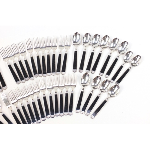 951 - Art Deco style enamelled brass suite of cutlery