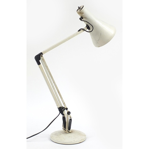 563 - Vintage white enamel metal Anglepoise table lamp, 85cm high extended