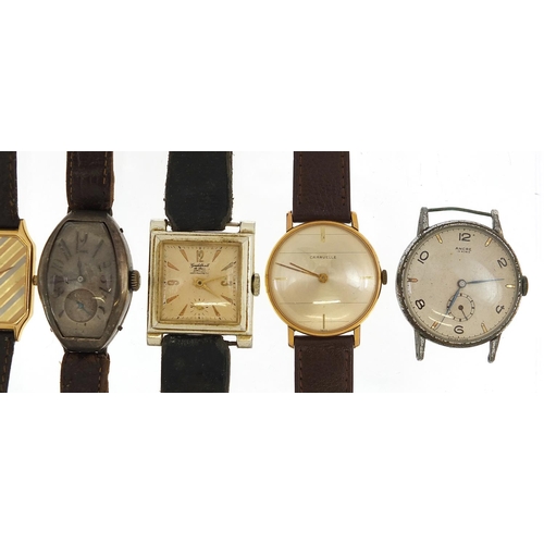 2174 - Eight vintage and later ladies and gentlemen's wristwatches including a Raymond Weil, Universal Gene... 