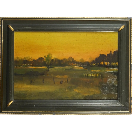 1274 - After Henryk Gotlib - Rural landscape, Polish school oil on board, mounted and framed, 50cm x 33cm e... 