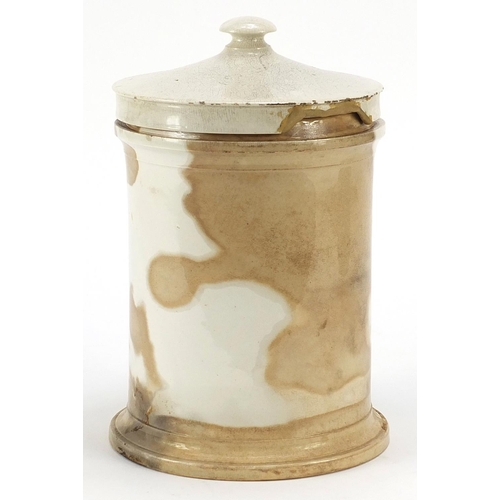 452 - 19th century continental apothecary jar with paper label and liner, the label inscribed CER Resin, 2... 