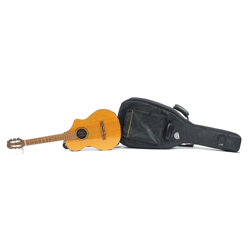 400 - Variax Line 6 semi acoustic guitar with a Rockbag case, the guitar 101cm in length