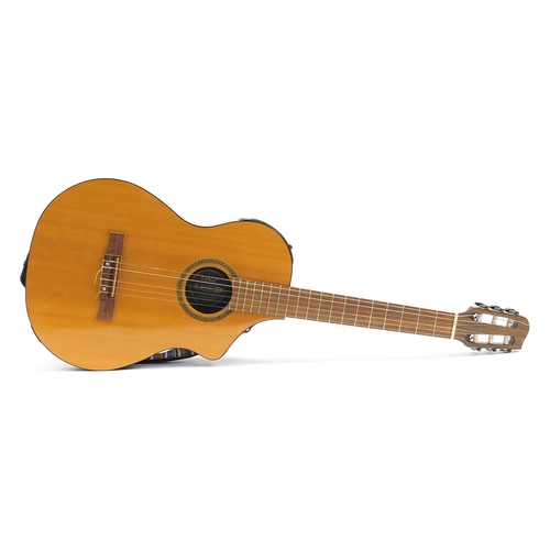 400 - Variax Line 6 semi acoustic guitar with a Rockbag case, the guitar 101cm in length