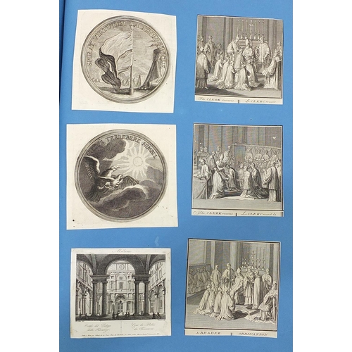 1395 - Collection of prints, watercolours and drawings arranged in two albums