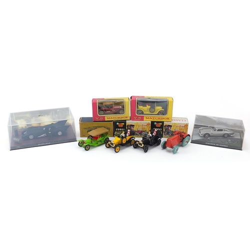 1453 - Eight diecast vehicles, seven with boxes including Corgi 1915 Ford 9013, Matchbox 1907 Peugeot and 0... 