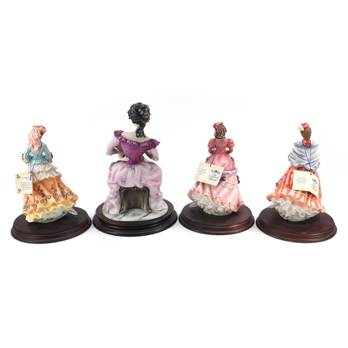 647 - Three Leonardo Collection figurines and one Capodimonte figurine, the largest 29cm high