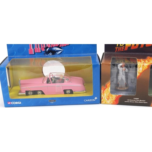 1462 - Three Corgi vehicles with boxes comprising James Bond Ferrari 355, Thunderbirds Fab 1 and Back to th... 