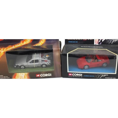 1462 - Three Corgi vehicles with boxes comprising James Bond Ferrari 355, Thunderbirds Fab 1 and Back to th... 