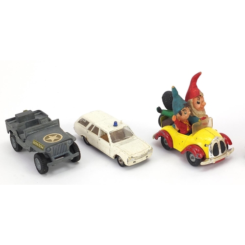 691 - Five vintage diecast vehicles including Corgi Magic Roundabout and Noddy and Dinky Johnston Road Swe... 