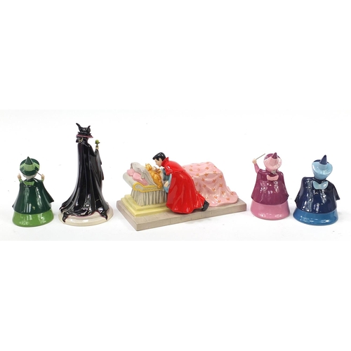 520 - Five Royal Doulton Sleeping Beauty figures from the Disney Showcase Collection, with boxes, comprisi... 