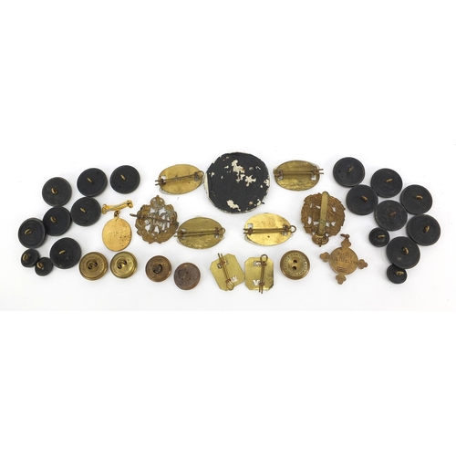 1593 - Group of military interest cap badges and buttons including St John Ambulance, Tank Corps and RAF