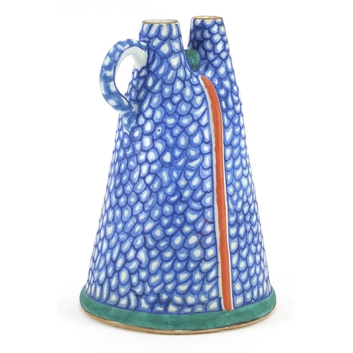 65 - Turkish Kutahya pottery water flask, 23cm high