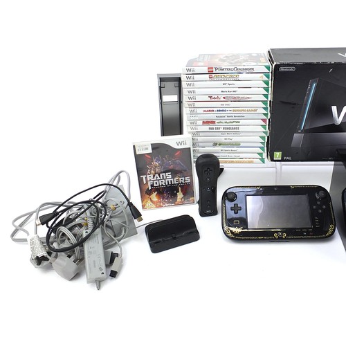 1521 - Nintendo Wii games console and Nintendo Wii U games console with a collection of games and accessori... 