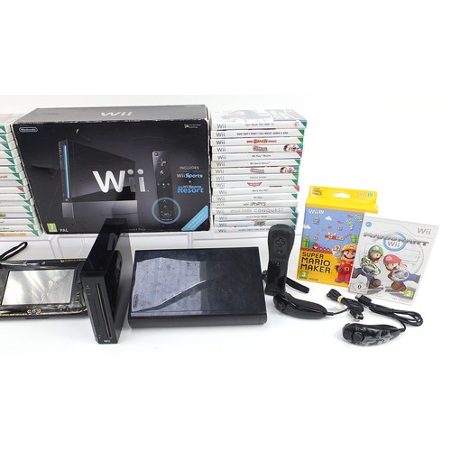 1521 - Nintendo Wii games console and Nintendo Wii U games console with a collection of games and accessori... 