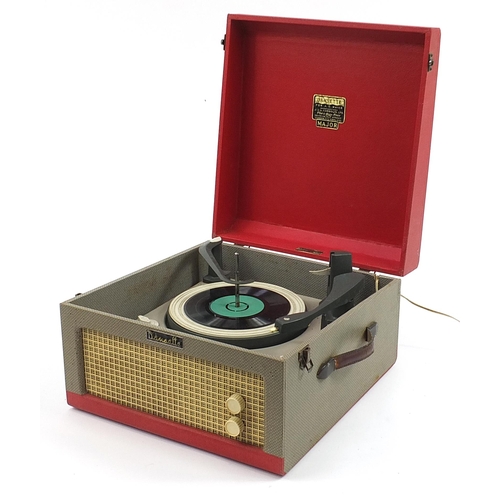 1063 - Vintage Dansette Major portable record player, 22.5cm H x 38cm W x 41cm D