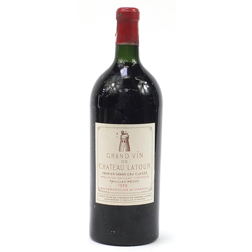 3 - Double-magnum bottle of 1959 Chateau Latour red wine, John Harvey label to the reverse