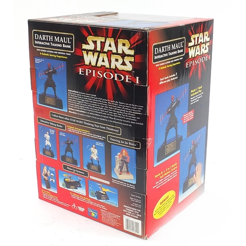 1502 - Star Wars Darth Maul interactive talking bank with box by Thinkway