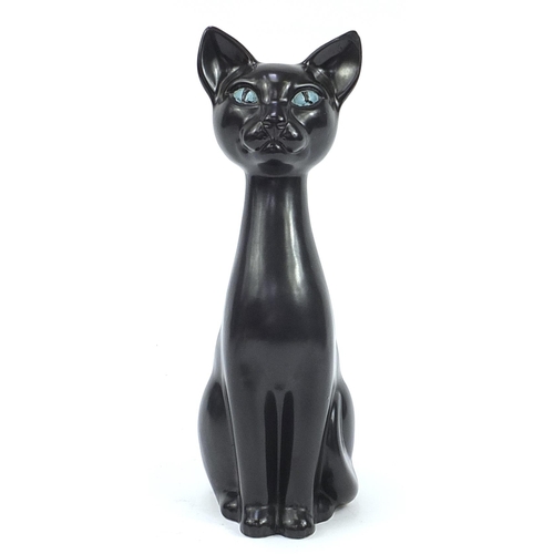 618 - Dartmouth Pottery seated cat numbered 177 to the base, 38cm high