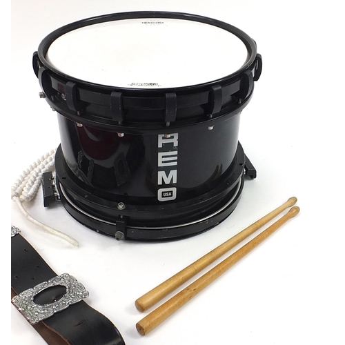 1016 - Remo pipe band drum, 38cm in diameter