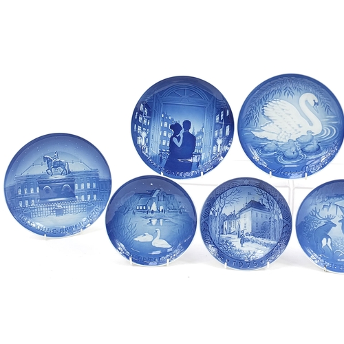 657 - Nine Royal Copenhagen Christmas and Special Day plates, the largest 23cm in diameter