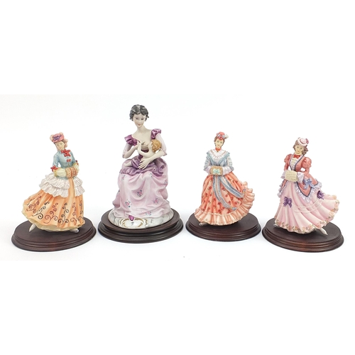 647 - Three Leonardo Collection figurines and one Capodimonte figurine, the largest 29cm high