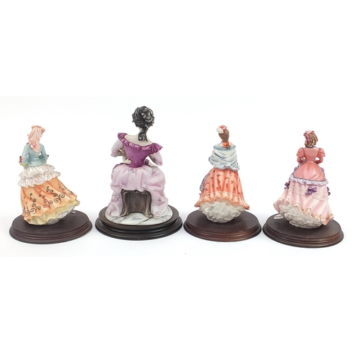 647 - Three Leonardo Collection figurines and one Capodimonte figurine, the largest 29cm high