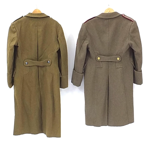 1563 - Two military interest trench coats including a Romanian example