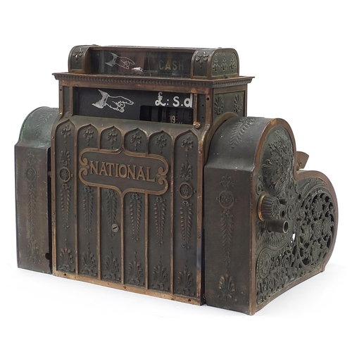 284 - 19th century National cash register with plaque impressed B552147 422-X-ESH, 42cm H x 49cm W x 36cm ... 