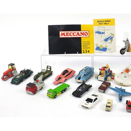 1159 - Vintage and later diecast vehicles and Meccano including Dinky Thunderbirds vehicles and Corgi Batmo... 