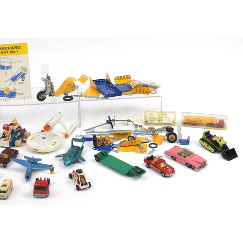 1159 - Vintage and later diecast vehicles and Meccano including Dinky Thunderbirds vehicles and Corgi Batmo... 