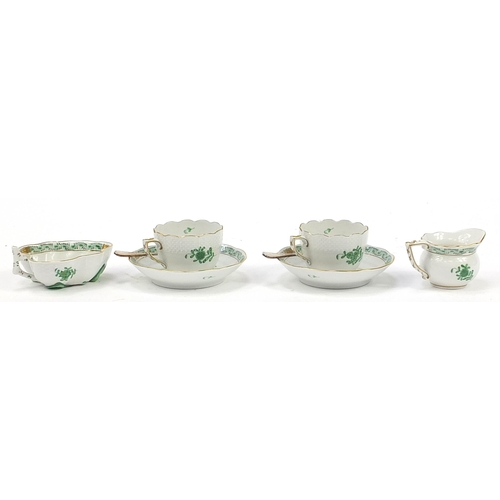 99 - Herend of Hungary, porcelain tea for two part tea service on tray hand painted in the Chinese bouque... 