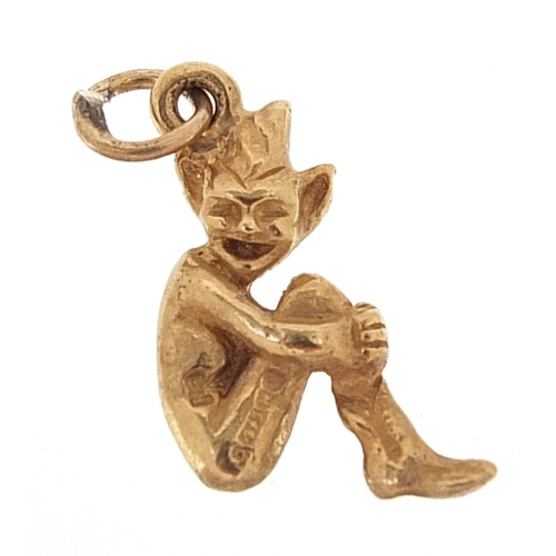 1951 - 9ct gold pixie charm, 1.8cm high, 1.9g